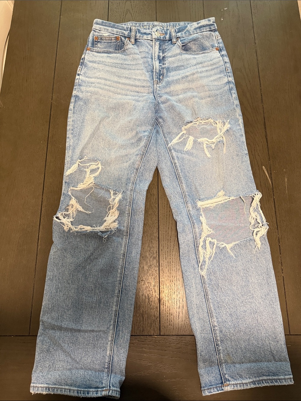 American Eagle Outfitters Light Wash Distressed Boyfriend Jeans